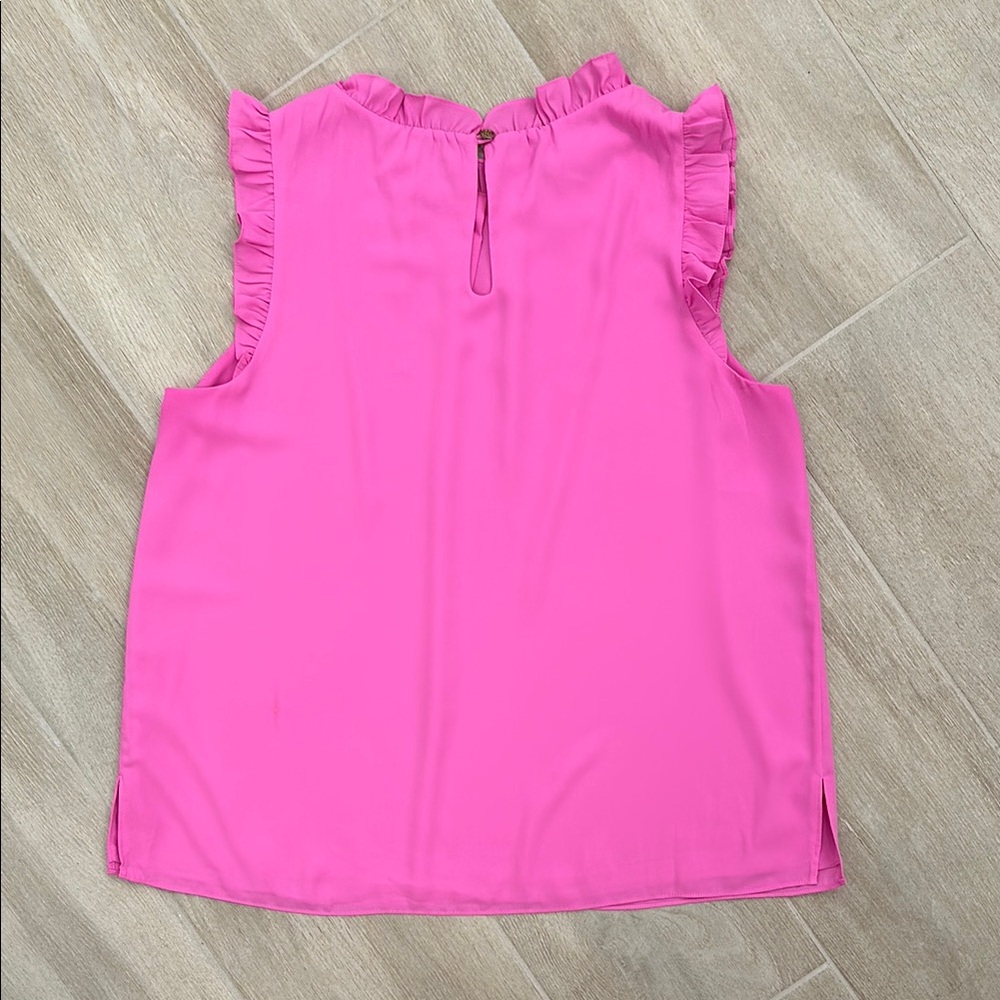 Pink Sleeveless Ruffle Top - Picture 3 of 4